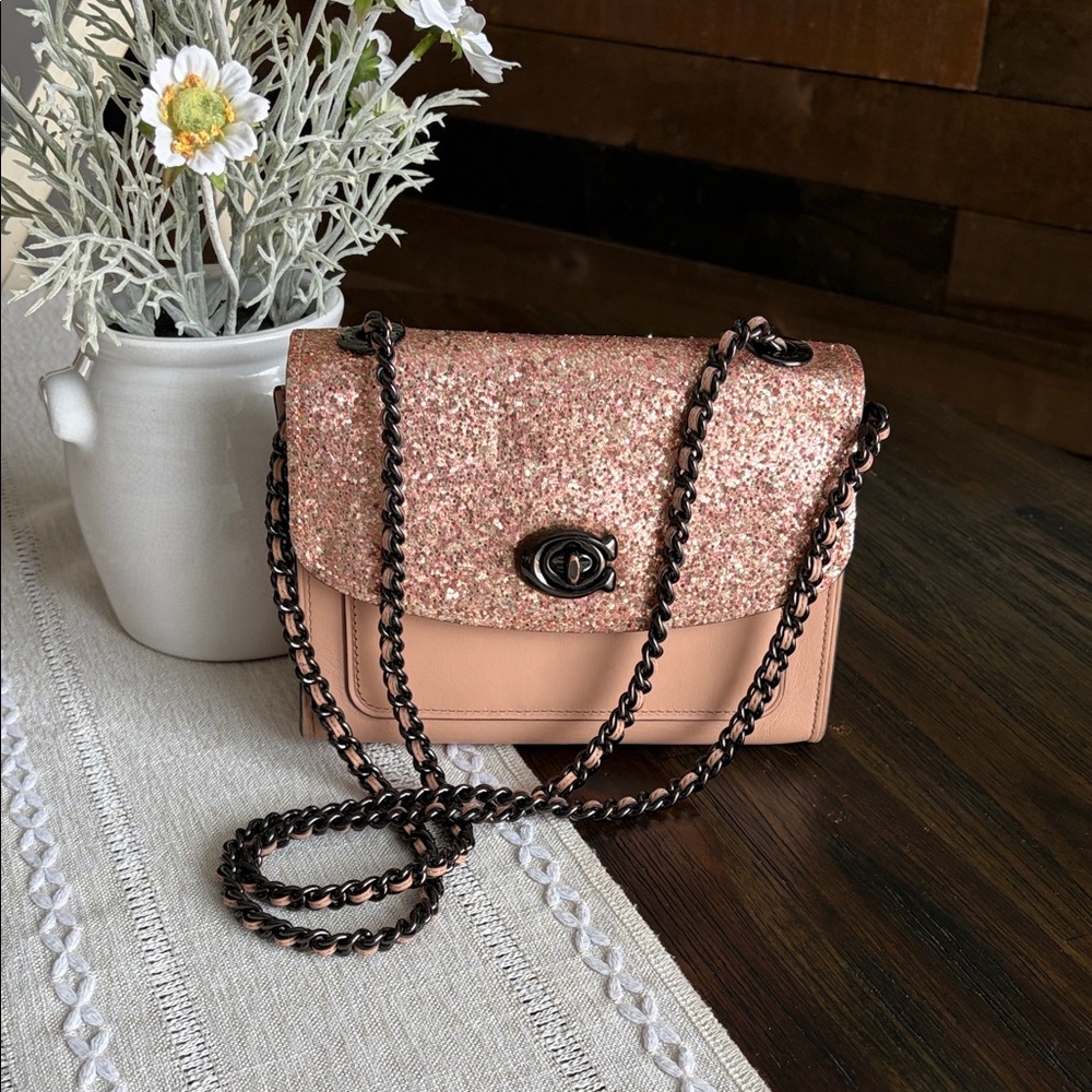 Coach Parker 18 Crossbody Flap Crossbody Bag in Blush Pink